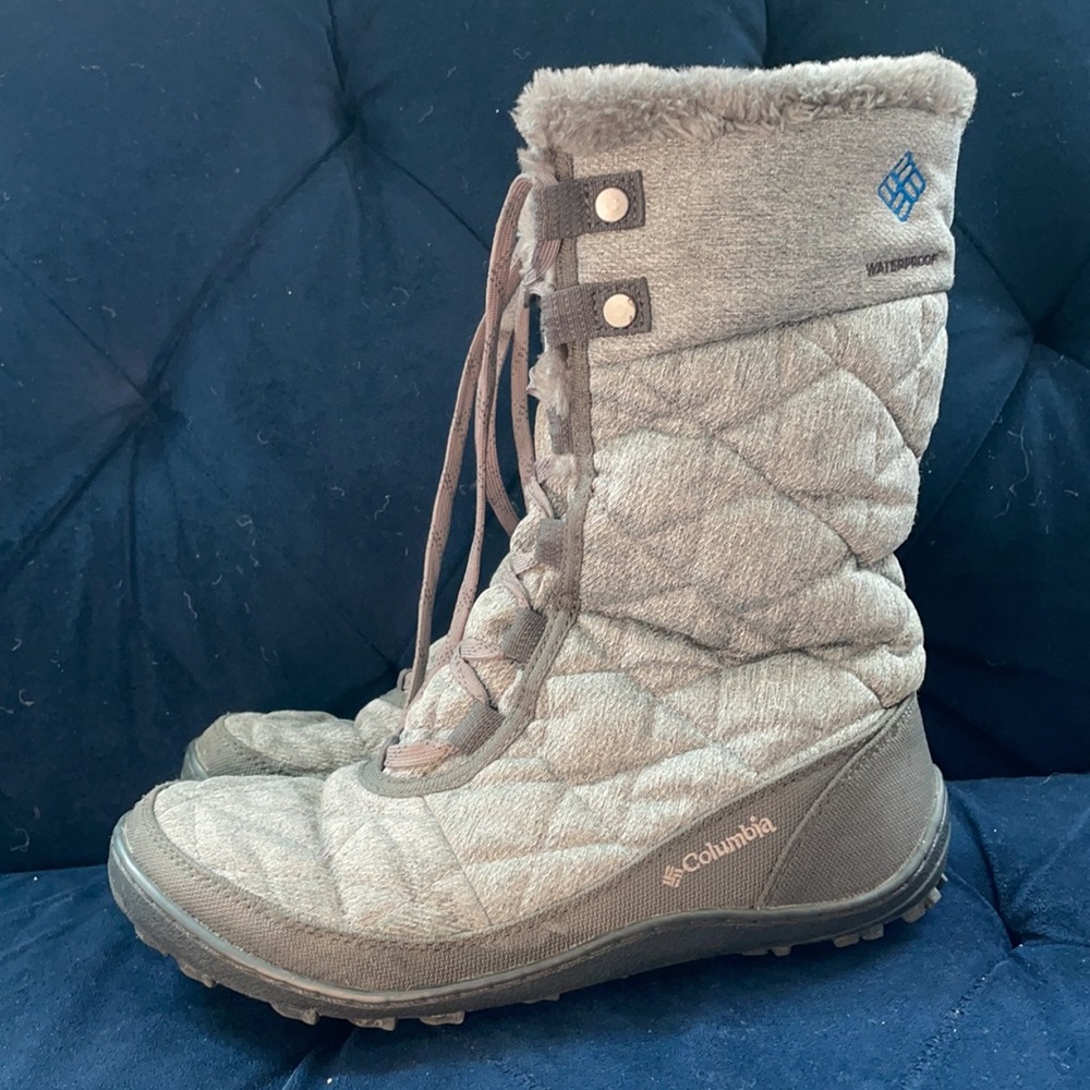 Lightly used Columbia Minx Mid II Twill Boots, 8
